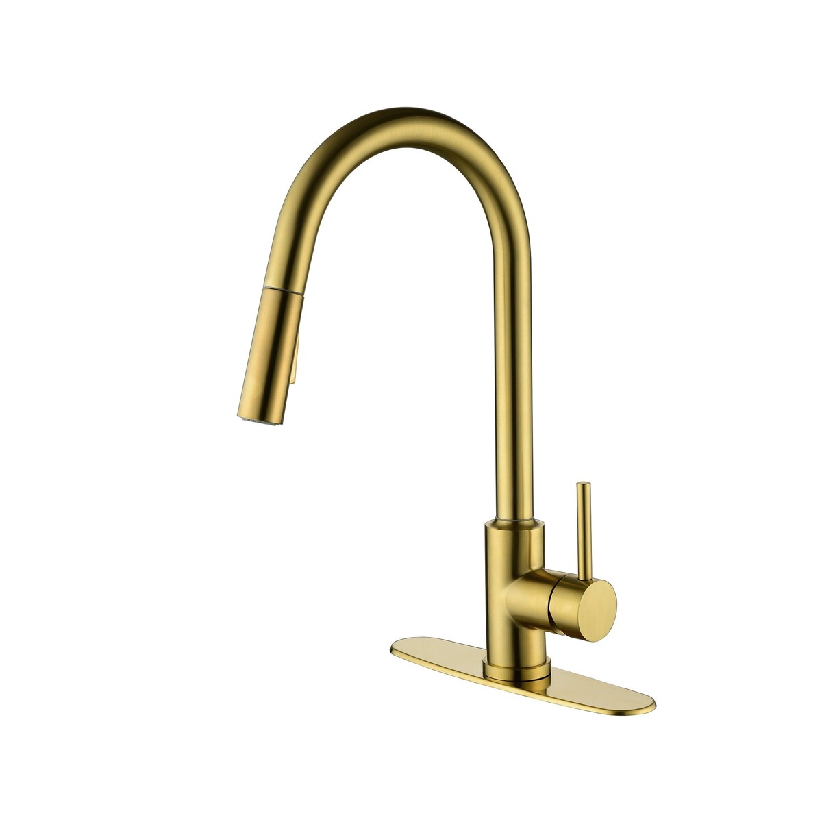 Deck Mounted High Arc Pull Down Stainless Steel Kitchen Faucet