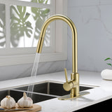 Deck Mounted High Arc Pull Down Stainless Steel Kitchen Faucet