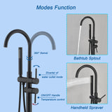 Single Handle Floor Mounted Gooseneck Freestanding Tub Filler