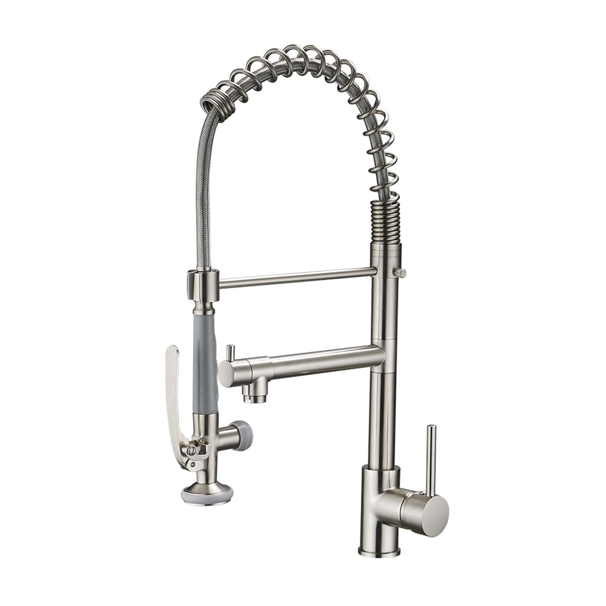Single Handle Kitchen Faucet Pull Down Sprayer Brushed Nickel