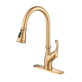 Single Handle Kitchen Faucet With Pull Down Sprayer Single Hole Brushed Gold Kitchen Sink Faucet Kitchen Vanity Basin Tap