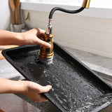Single Handle Kitchen Faucet With Pull Down Sprayer Single Hole Brushed Gold Kitchen Sink Faucet Kitchen Vanity Basin Tap
