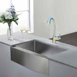 Single Handle Kitchen Faucet , Brushed Nickel Finish - 12H x 2W x10.5L in.