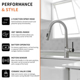 Single Handle Motion Sensor Activated Kitchen Sink Faucet