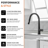 Single Handle Motion Sensor Activated Kitchen Sink Faucet