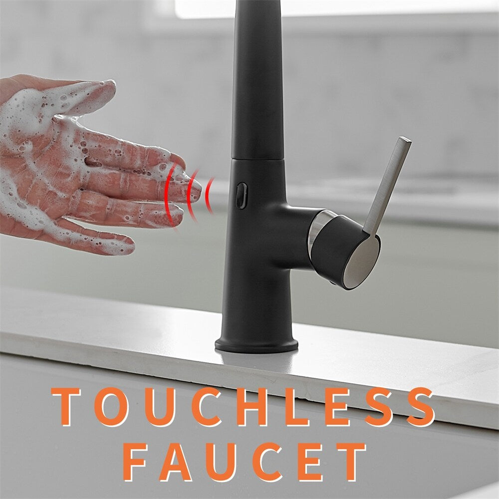 Single Handle Motion Sensor Activated Kitchen Sink Faucet
