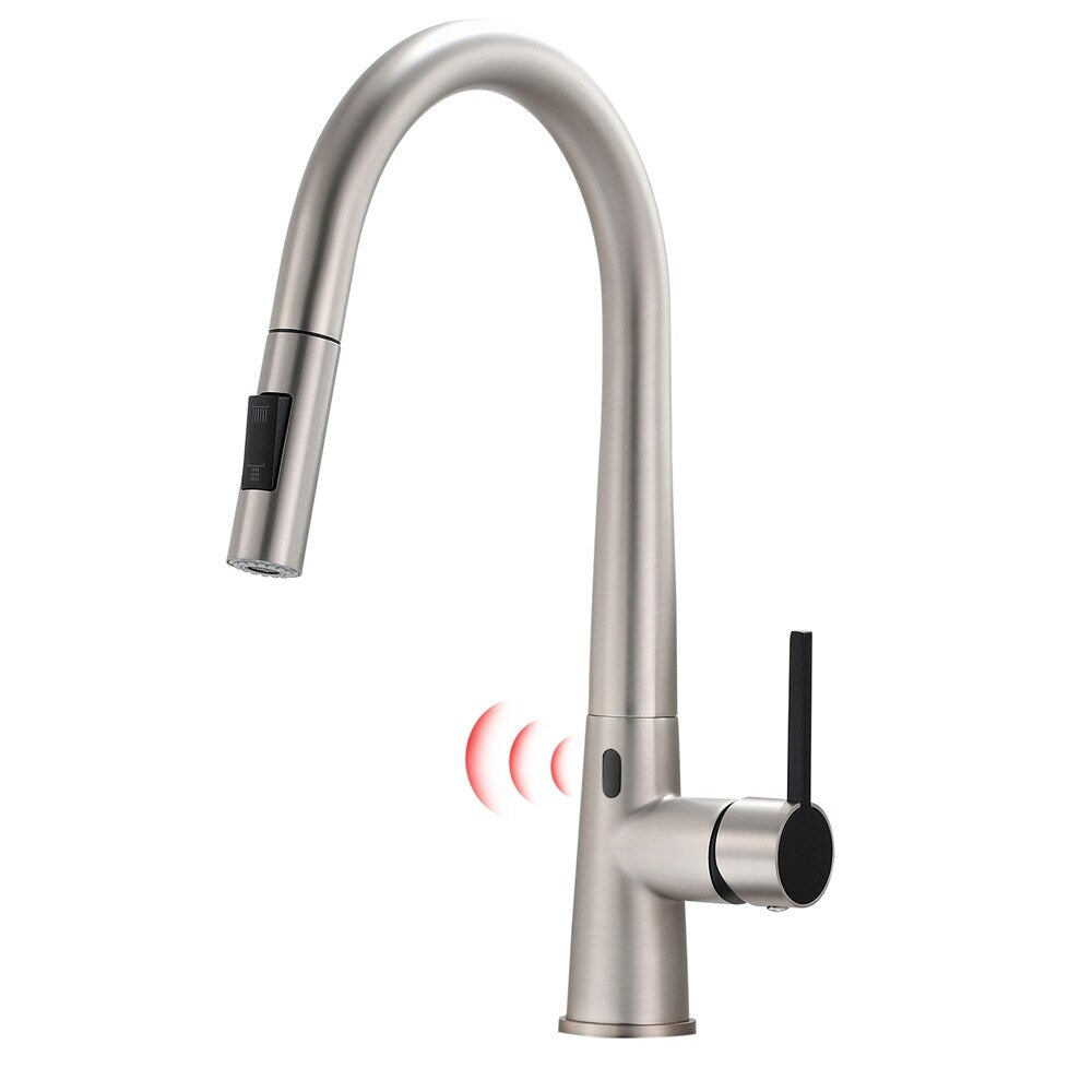 Single Handle Motion Sensor Activated Kitchen Sink Faucet