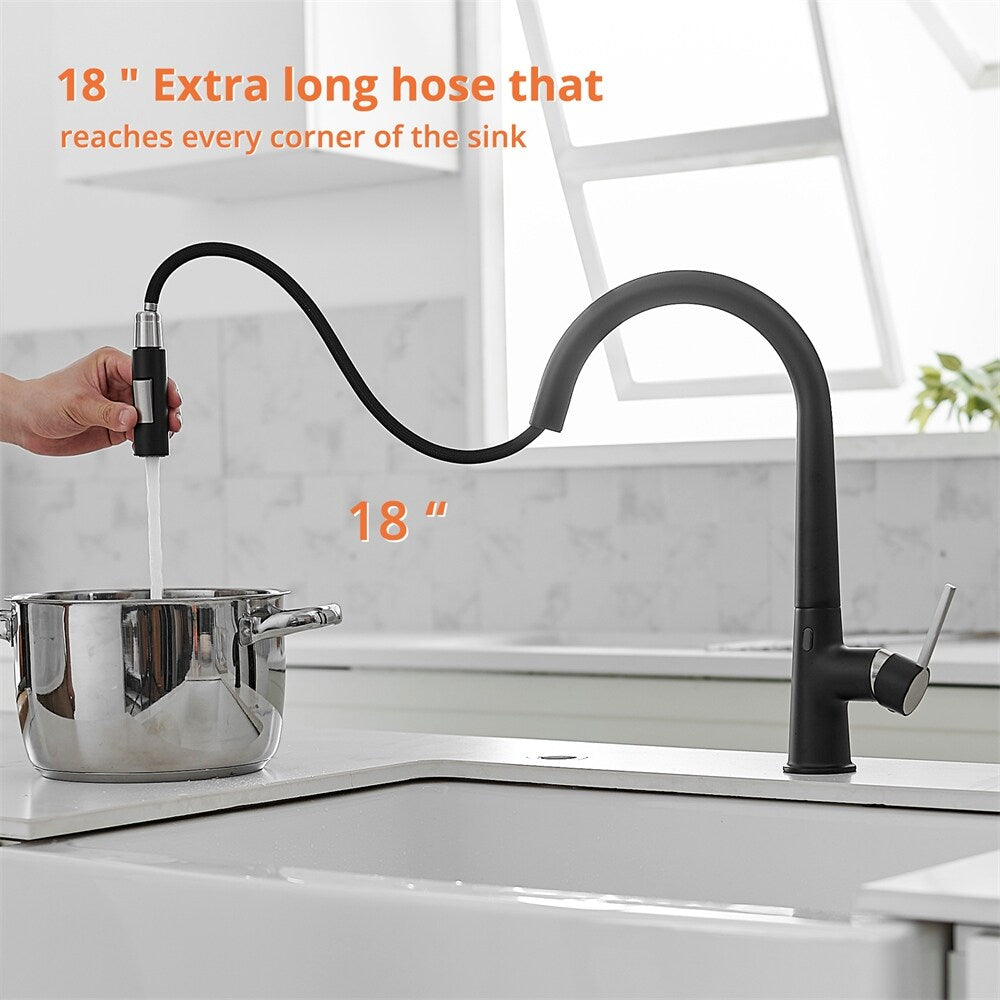 Single Handle Motion Sensor Activated Kitchen Sink Faucet