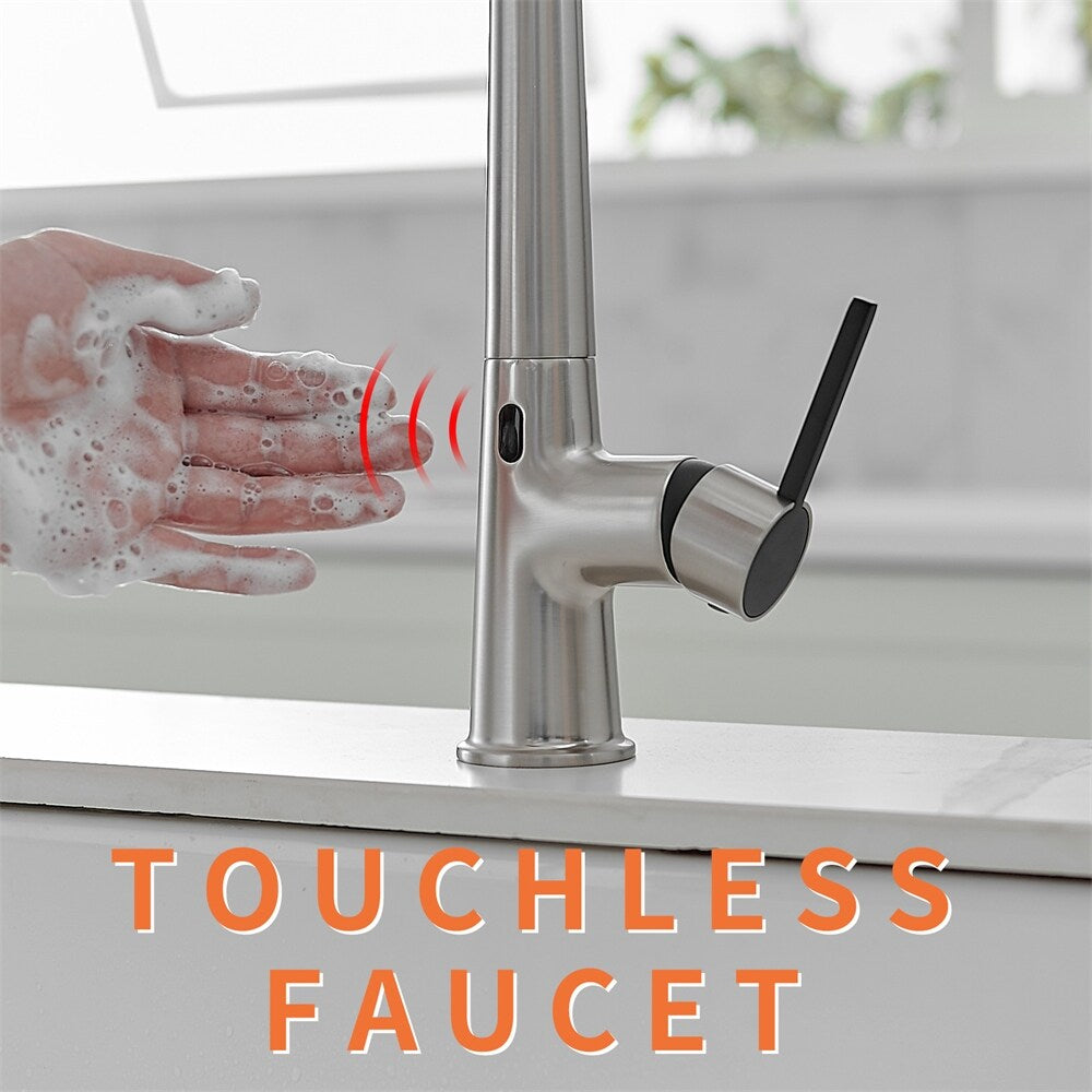 Single Handle Motion Sensor Activated Kitchen Sink Faucet