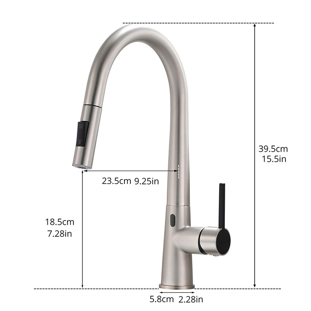 Single Handle Motion Sensor Activated Kitchen Sink Faucet