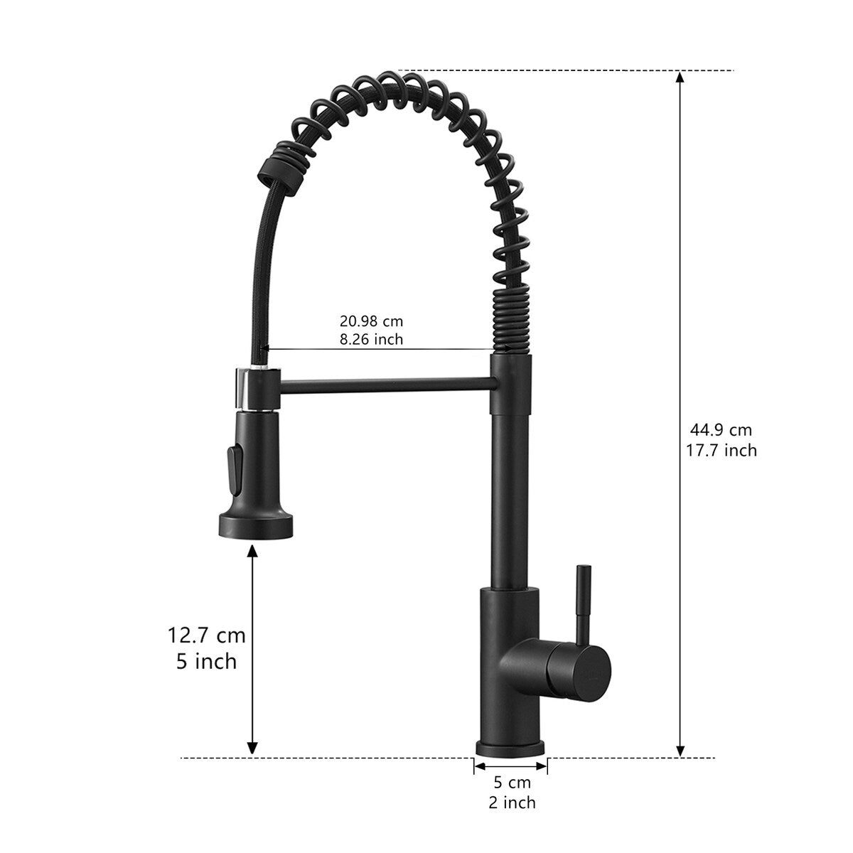 Single-Handle Pull Down Sprayer Kitchen Faucet in Black