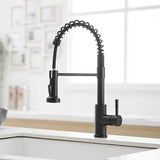 Single-Handle Pull Down Sprayer Kitchen Faucet in Black