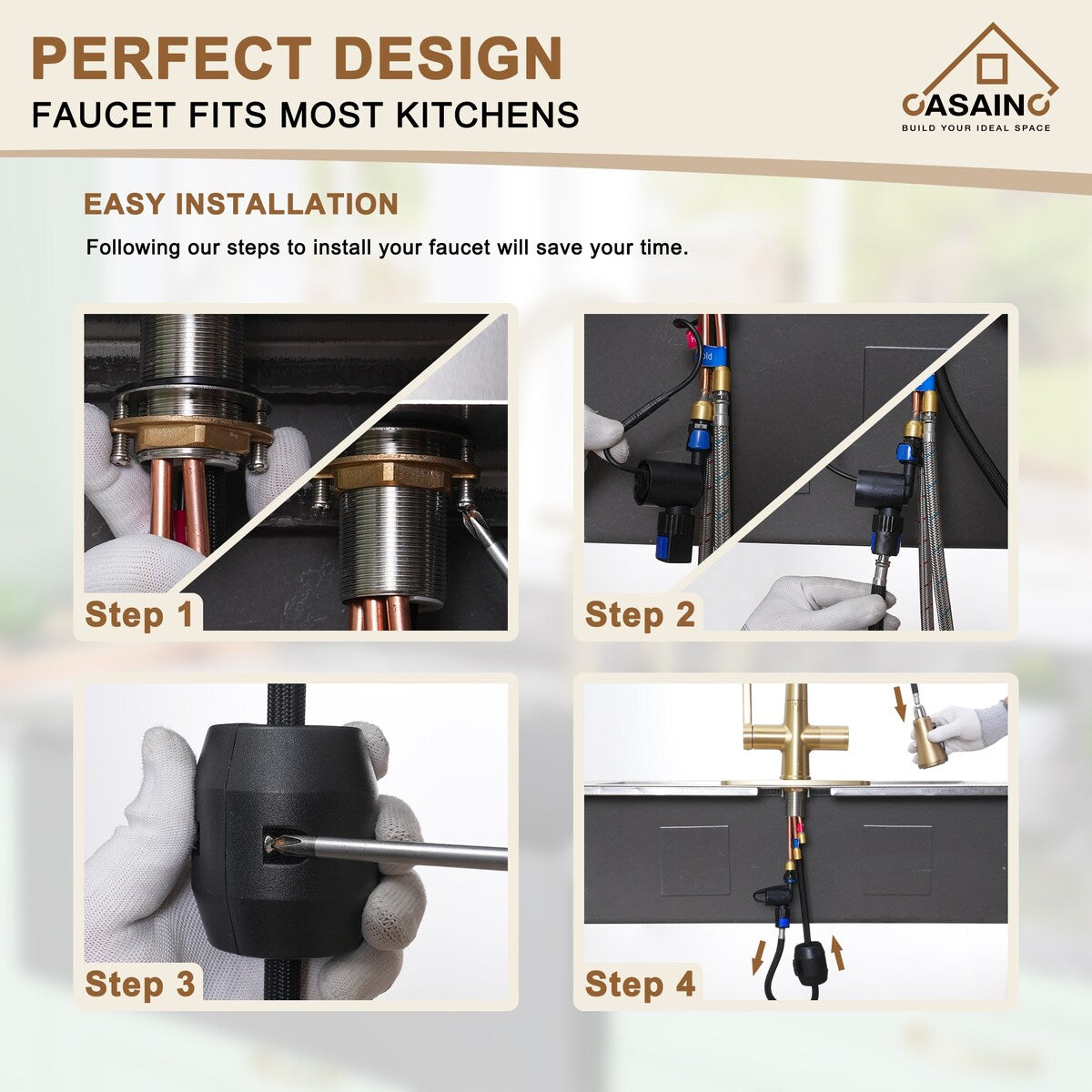 Single Handle Pull-Down Sprayer Kitchen Faucet