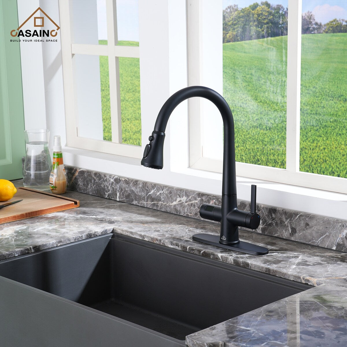 Single Handle Pull-Down Sprayer Kitchen Faucet