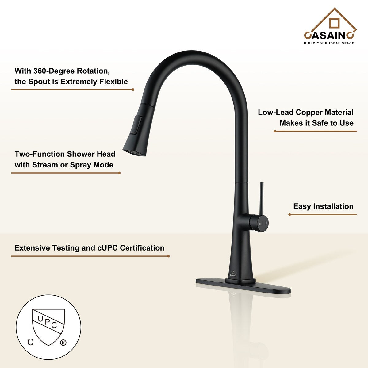 Single Handle Pull-Down Sprayer Kitchen Faucet