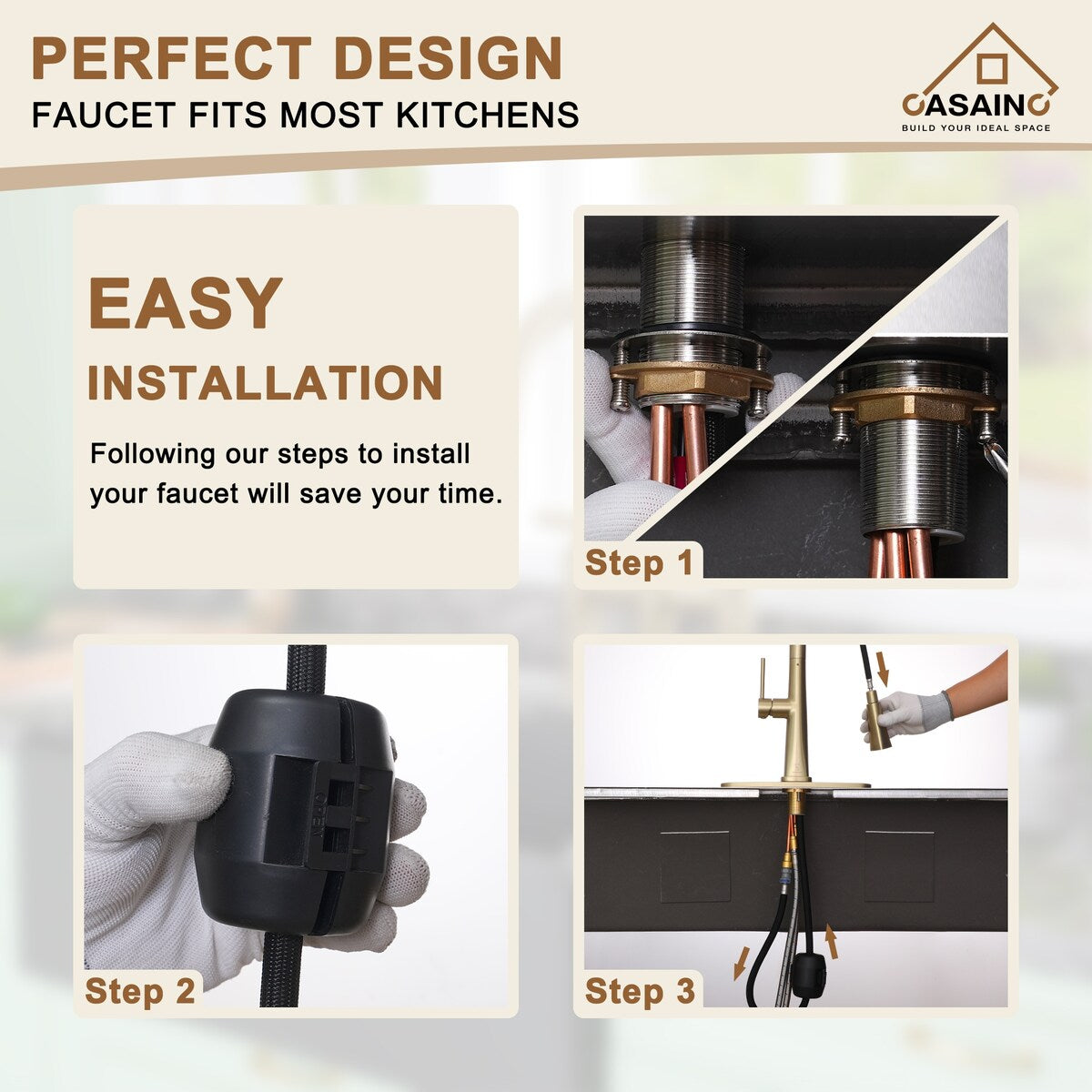 Single Handle Pull-Down Sprayer Kitchen Faucet