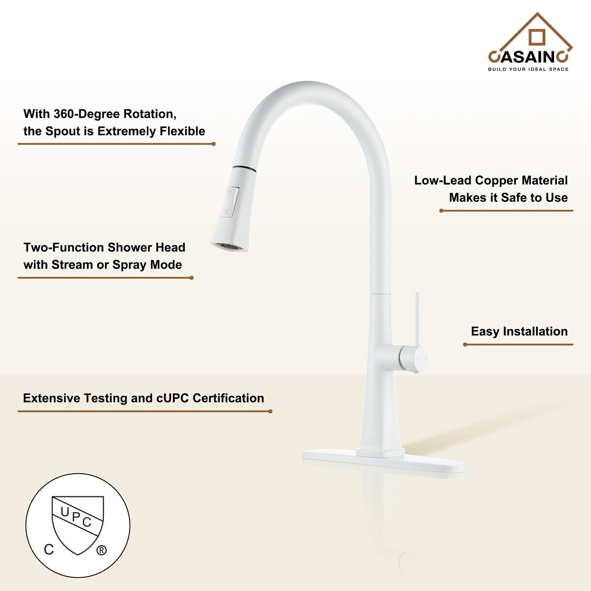Single Handle Pull-Down Sprayer Kitchen Faucet