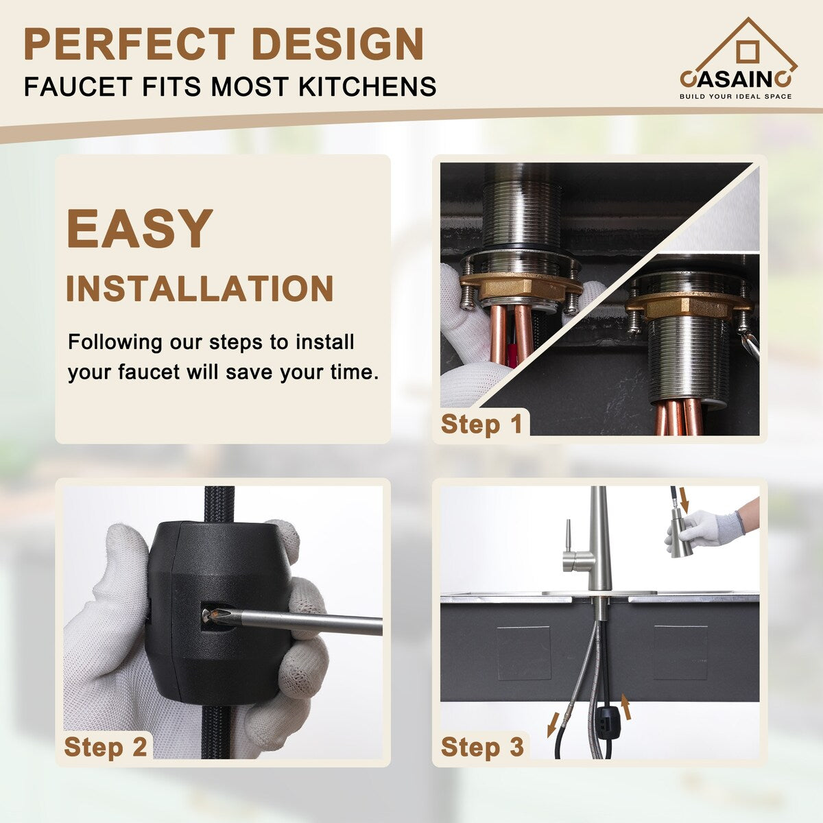 Single Handle Pull Down Sprayer Kitchen Faucet