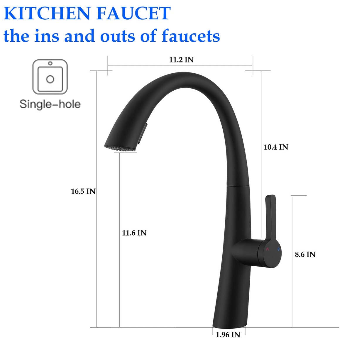Single Handle Pull Down Sprayer Kitchen Sink Faucet Stainless Steel Modern Commercial Kitchen Basin Faucets Matte Black