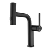 Single Handle Pull Out Bathroom Faucet with Sprayer Brass 1 Hole Matte Black Bathroom Sink Basin Faucets with Pull Out Sprayer