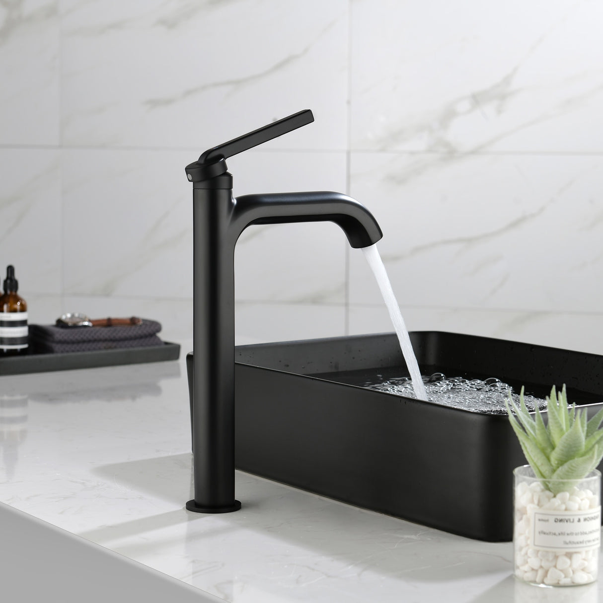 9-12" H Solid Brass Single Handle Bathroom Sink Faucet