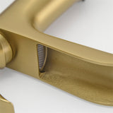 Single Handle Waterfall Bathroom Faucet with Drain Assembly Brass 1 Hole Modern Bathroom Sink Vanity Taps with Deck Plate