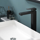 Single-Handle Matte Black Bathroom Sink Faucet