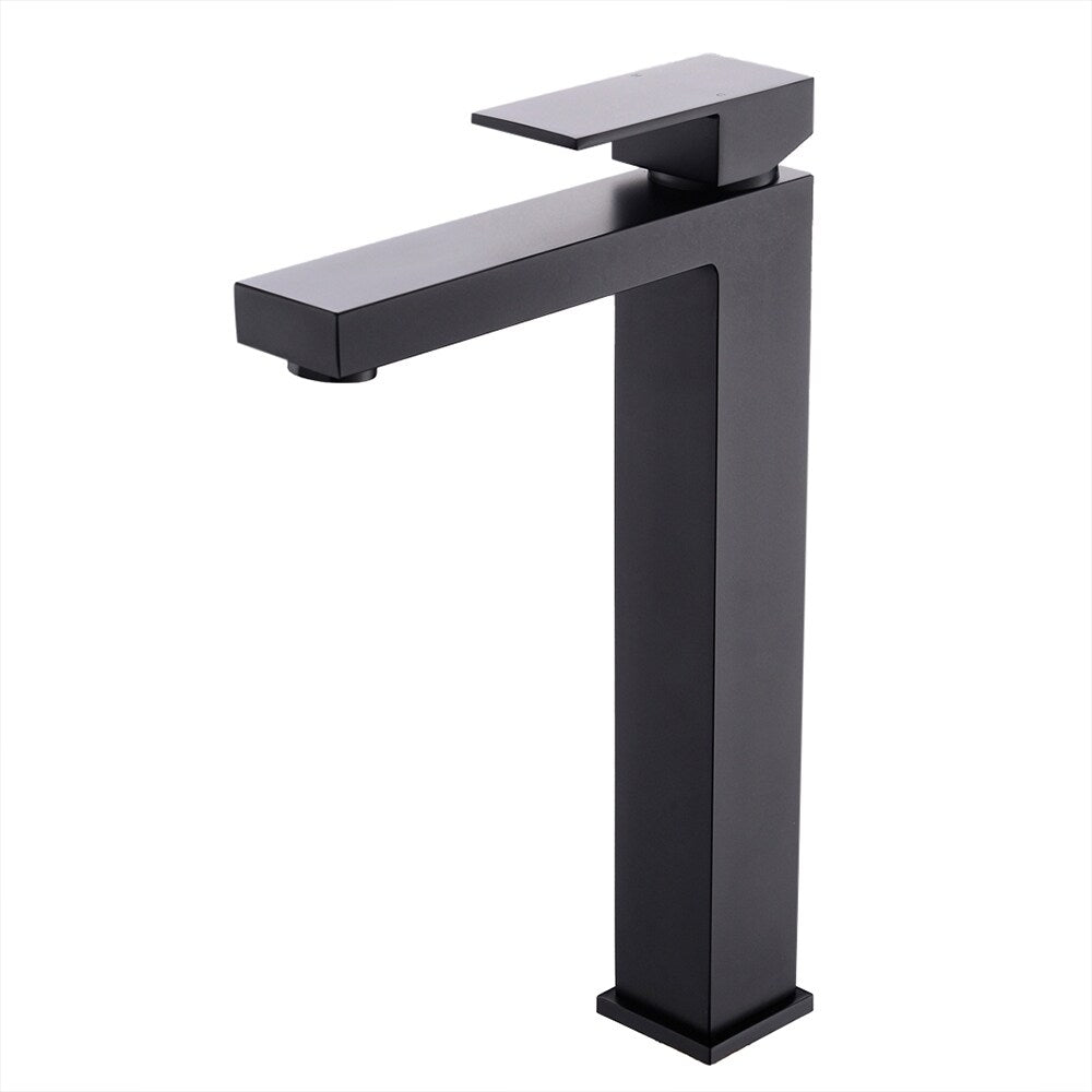 Single-Handle Matte Black Bathroom Sink Faucet