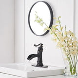 Single Hole 1-handle Oil Rubbed Bronze Waterfall Bathroom Sink Faucet - 6*7.28