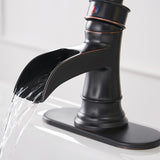 Single Hole 1-handle Oil Rubbed Bronze Waterfall Bathroom Sink Faucet - 6*7.28