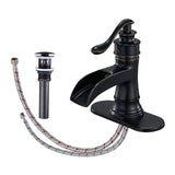 Single Hole 1-handle Oil Rubbed Bronze Waterfall Bathroom Sink Faucet - 6*7.28