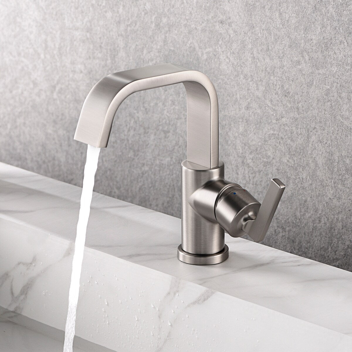 Luxier BSH14-S Single Handle Single Hole Bathroom Faucet with Drain