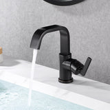 Luxier BSH14-S Single Handle Single Hole Bathroom Faucet with Drain