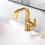 Luxier BSH14-S Single Handle Single Hole Bathroom Faucet with Drain