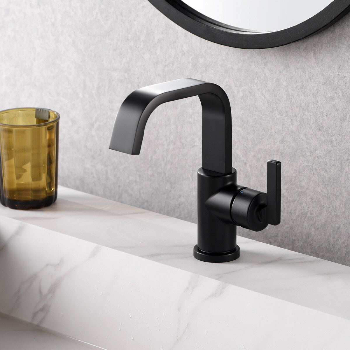 Luxier BSH14-S Single Handle Single Hole Bathroom Faucet with Drain