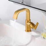 Luxier BSH14-S Single Handle Single Hole Bathroom Faucet with Drain