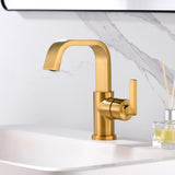 Luxier BSH14-S Single Handle Single Hole Bathroom Faucet with Drain
