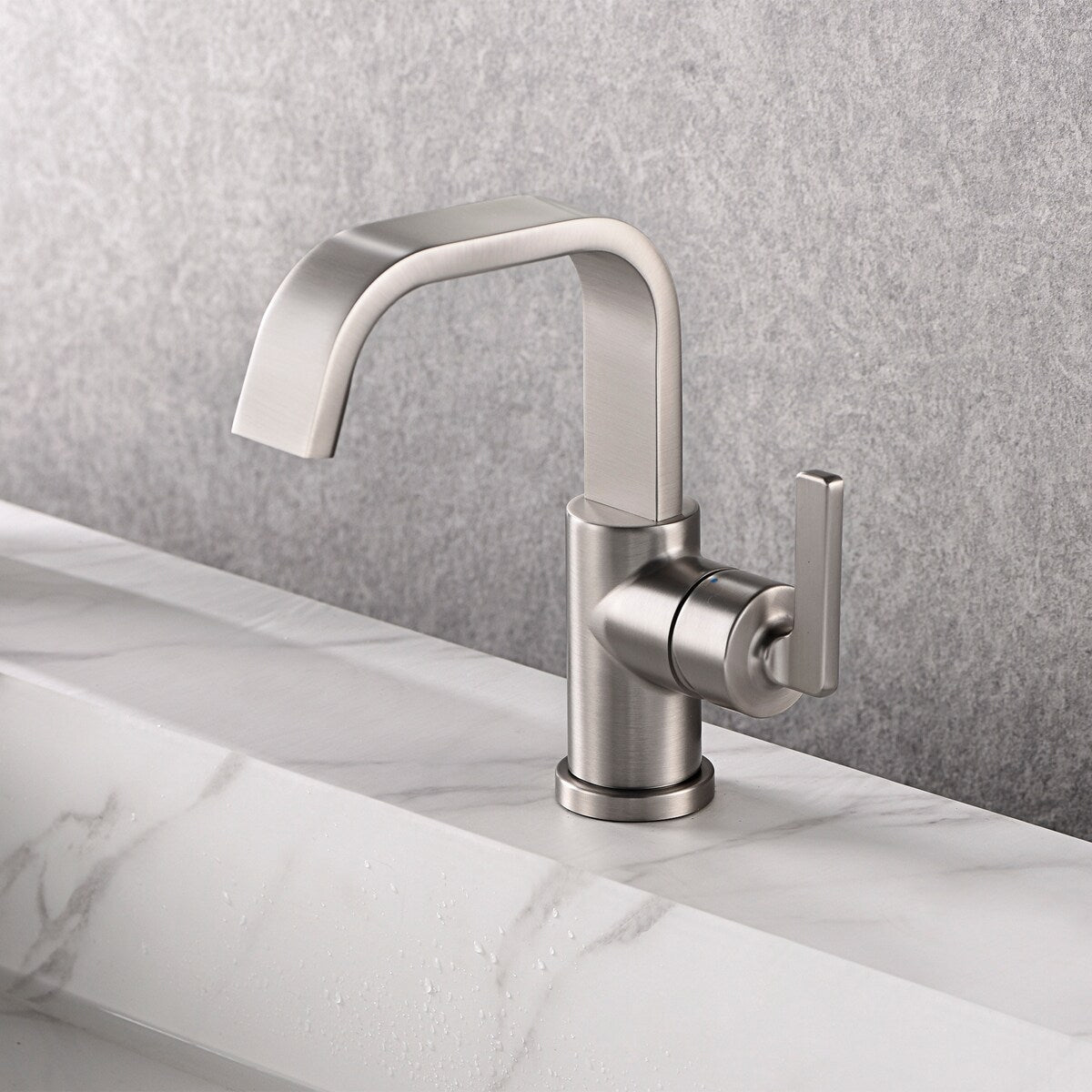 Luxier BSH14-S Single Handle Single Hole Bathroom Faucet with Drain