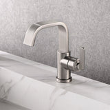 Luxier BSH14-S Single Handle Single Hole Bathroom Faucet with Drain