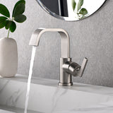 Luxier BSH14-S Single Handle Single Hole Bathroom Faucet with Drain