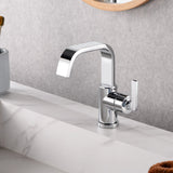 Luxier BSH14-S Single Handle Single Hole Bathroom Faucet with Drain