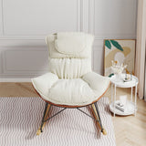 Single Leisure Lounge Chair, Balcony Rocking Chair with Detachable Cushion