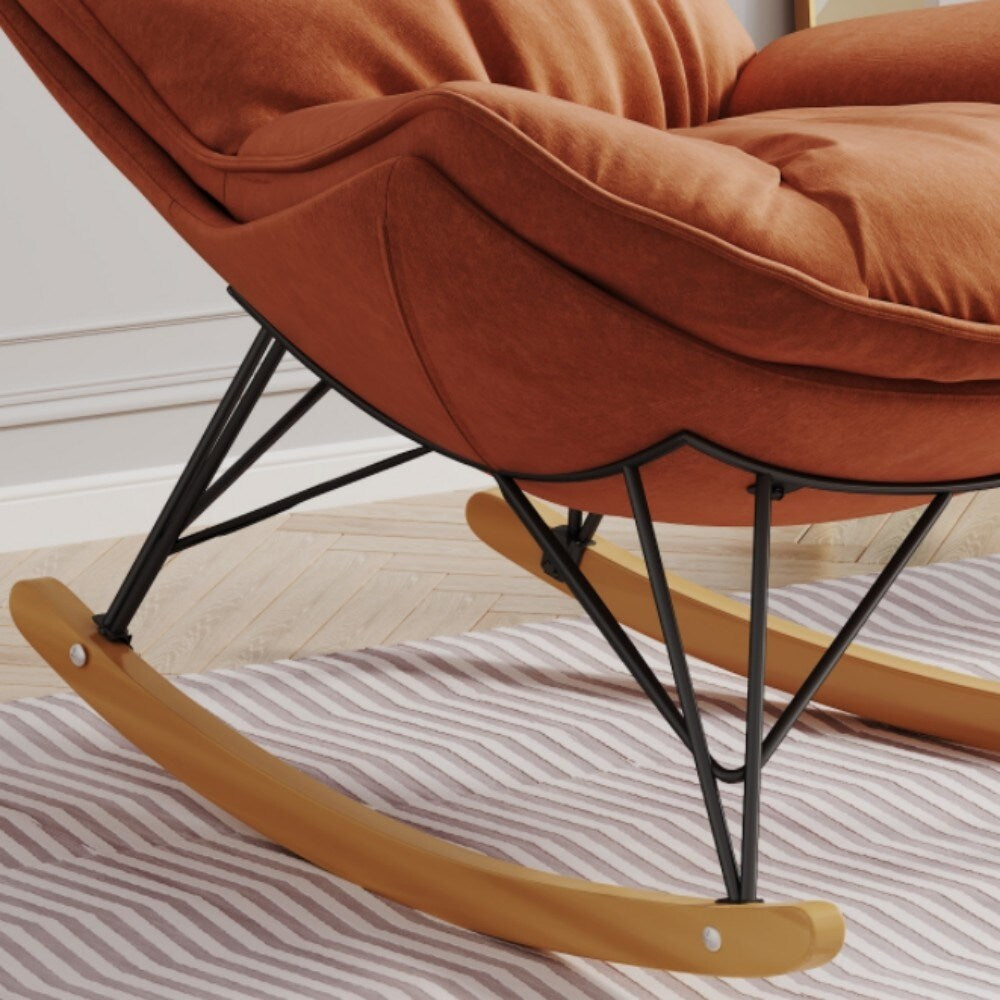 Single Leisure Lounge Chair, Balcony Rocking Chair with Detachable Cushion