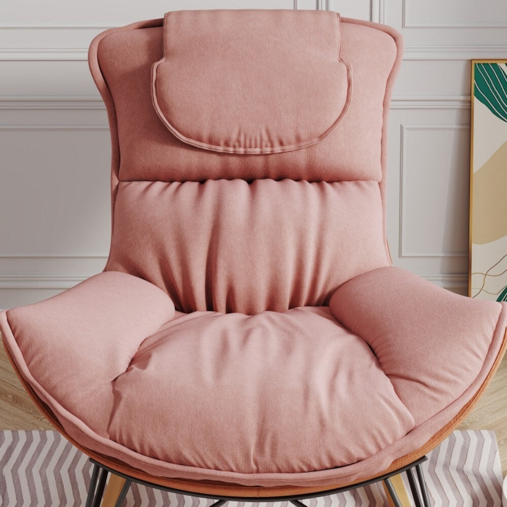 Single Leisure Lounge Chair, Balcony Rocking Chair with Detachable Cushion