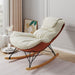 Single Leisure Lounge Chair, Balcony Rocking Chair with Detachable Cushion