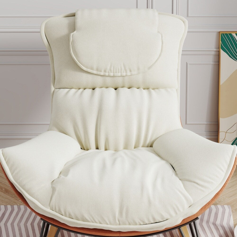Single Leisure Lounge Chair, Balcony Rocking Chair with Detachable Cushion