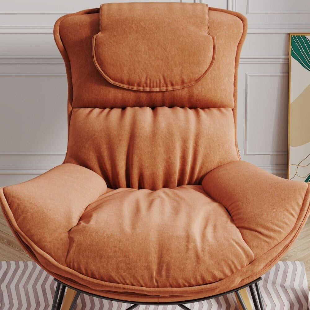 Single Leisure Lounge Chair, Balcony Rocking Chair with Detachable Cushion