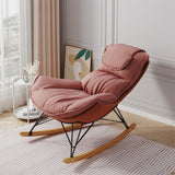 Single Leisure Lounge Chair, Balcony Rocking Chair with Detachable Cushion