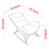 Single Leisure Lounge Chair, Balcony Rocking Chair with Detachable Cushion