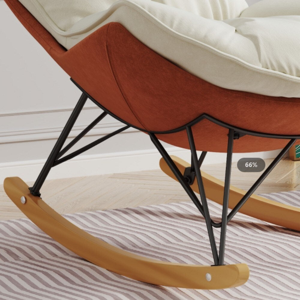 Single Leisure Lounge Chair, Balcony Rocking Chair with Detachable Cushion